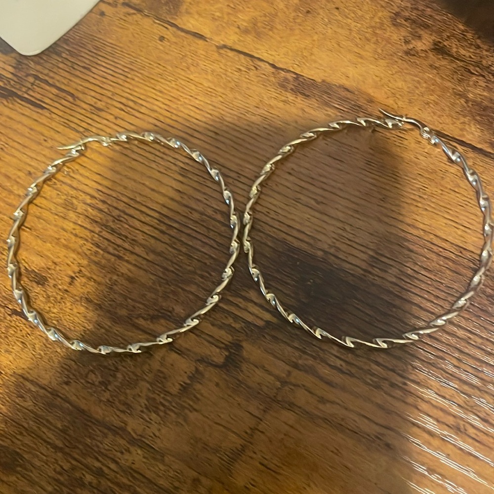 Godosa's Punk Large Round Hoop Earrings Gold Twisted Circle Earring Lightweight